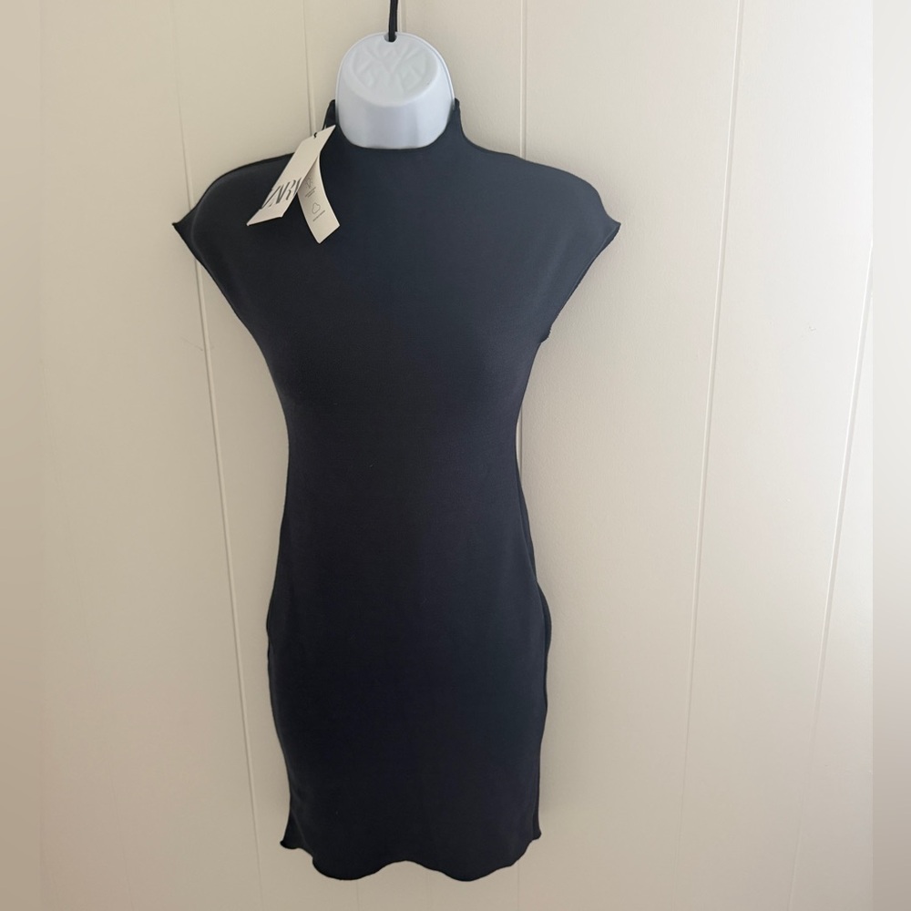 Zara Dark blue Mini Dress with mock neck
